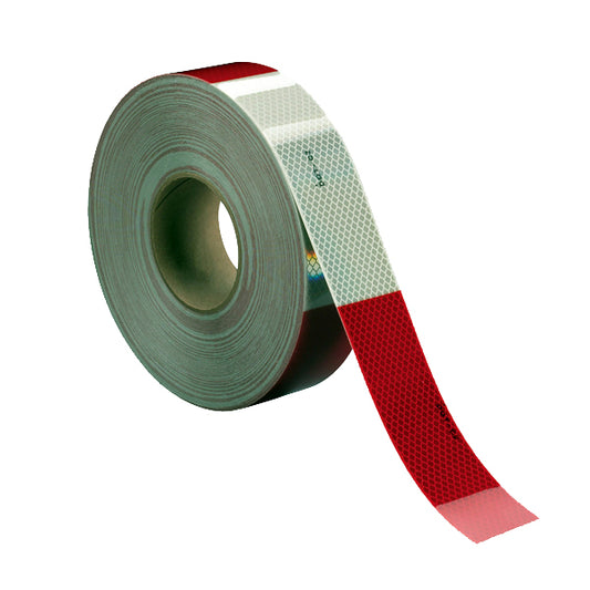 CINTA REFLEJANTE AUTOADHERIBLE ROJO-BLANCO ROLLO 2" X 45.72m (6X6) MARCA 3M 75030122461