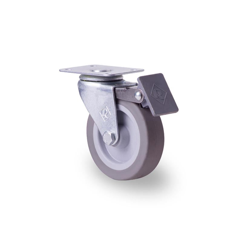 RODAJA 3" HULE TERMO PLACA GIRATORIA Y FRENO INOX HT765FRHTGA 45kg