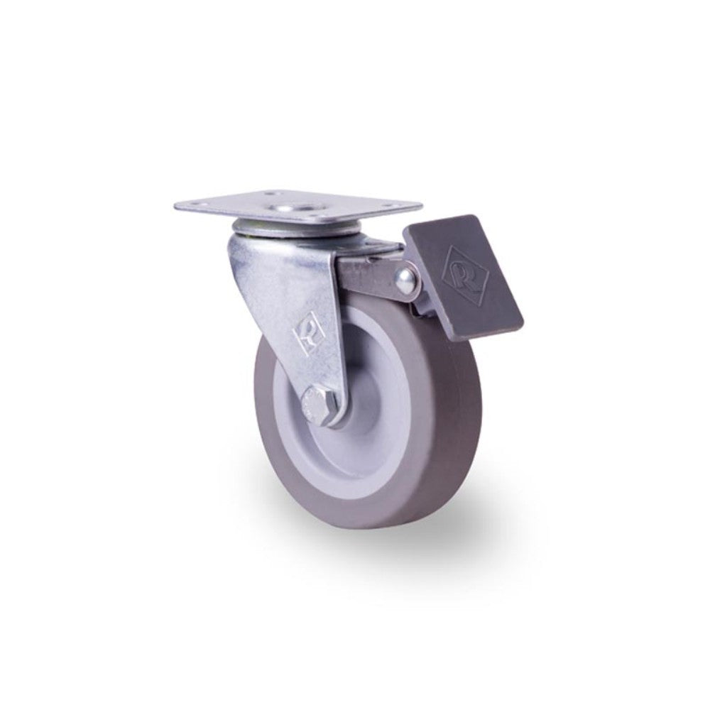 RODAJA 3" HULE TERMO PLACA GIRATORIA Y FRENO INOX HT765FRHTGA 45kg