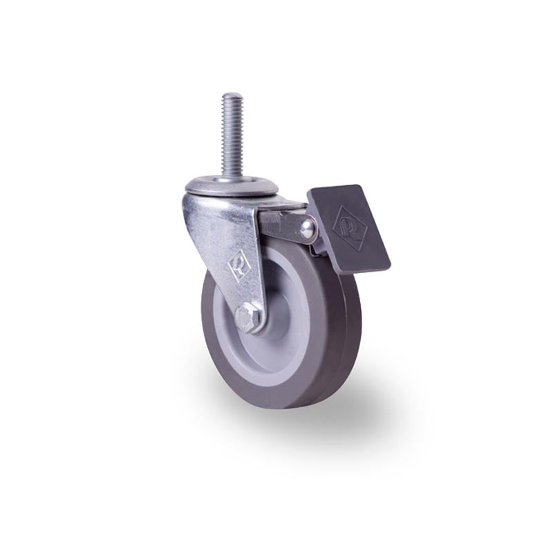 RODAJA 3" HULE TERMO ESPIGA ROSCA 3/8" Y FRENO INOX HT76638FRHTGA 45kg