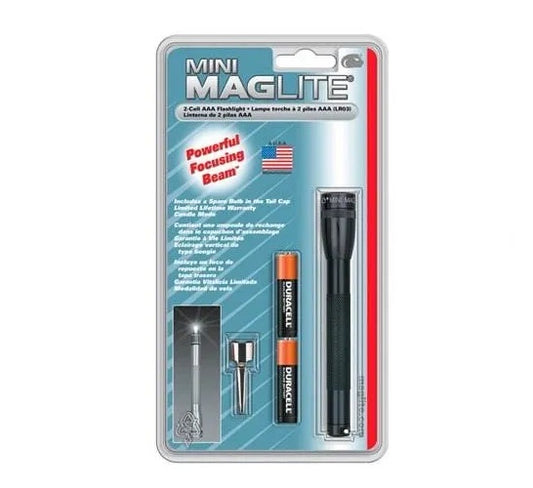 LINTERNA MINI MAGLITE AAA 9LUMENES NEGRA, 13 cm EN BLISTER 500414 M3A016