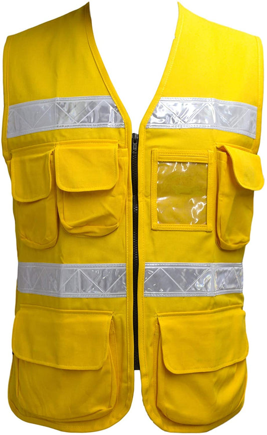 CHALECO VIAL TELA GABARDINA AMARILLO MANGO 1605JLS UNITALLA (TALLA 38 A LA 42)