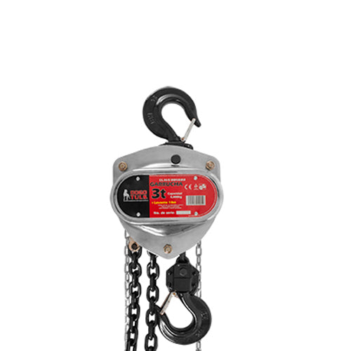 GARRUCHA CROMADA CON CADENA 3TONELADAS X 10mts WESTON PLUS 3T M-01350