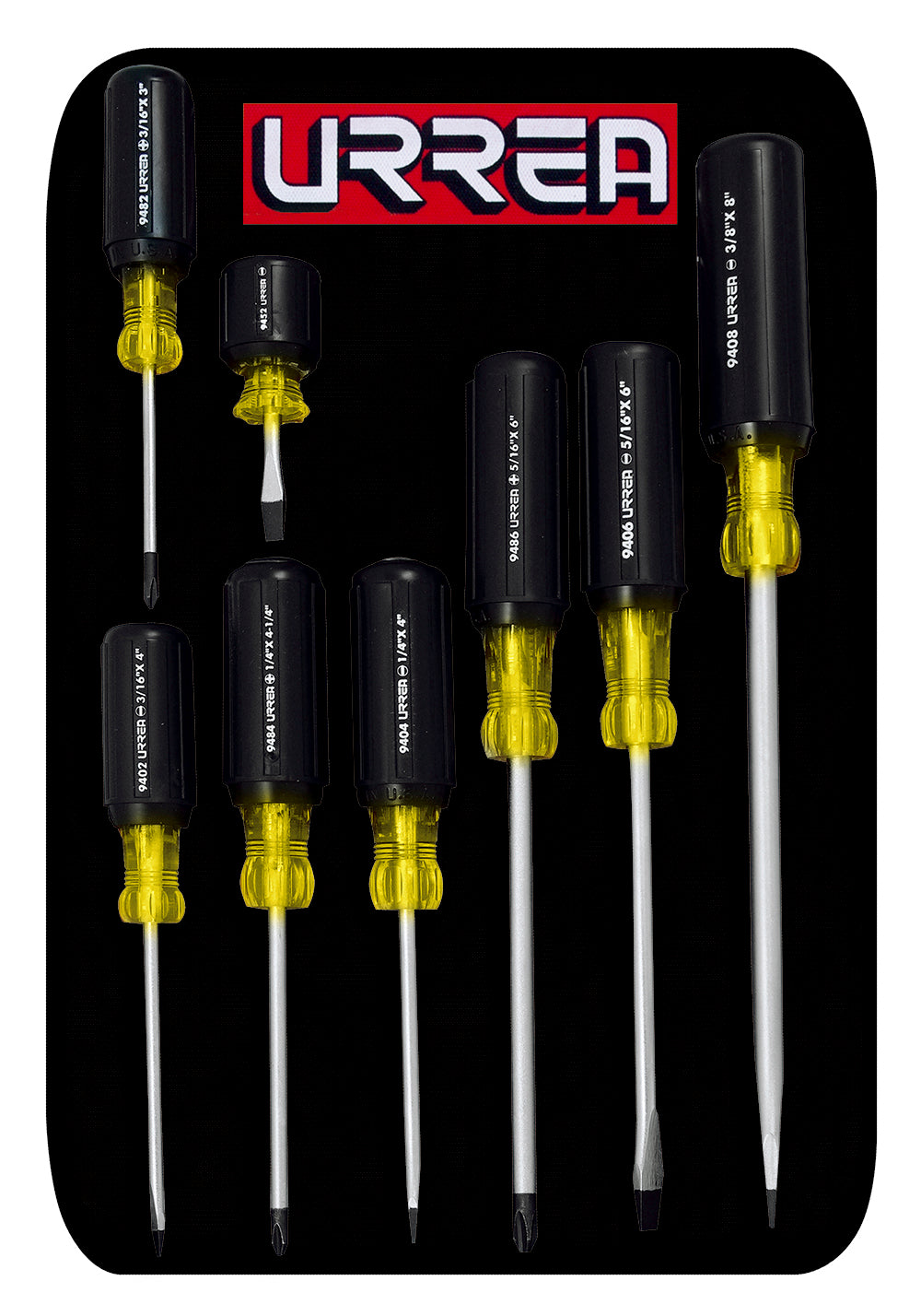 DESTORNILLADORES (JUEGO 8PZ) CUSHION GRIP URREA 9400D