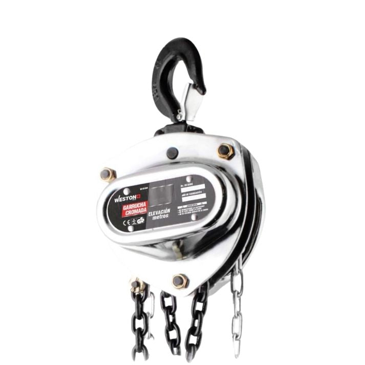 GARRUCHA CROMADA CON CADENA 5 TONELADAS 6m WESTON M-01370