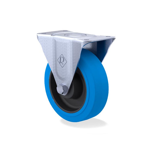 RODAJA INDUSTRIAL 6" GOMA MACIZA PLACA FIJA BALERO DE AGUJAS HI152PFRSB 350kg