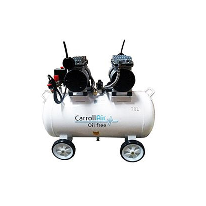 COMPRESOR HORIZONTAL LIBRE DE ACEITE 2 MOTORES 2.25HP 100LTS (115 PSI) 110V CARROLL CAR-H100-2X900LA