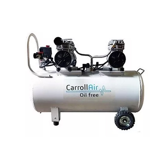 COMPRESOR HORIZONTAL LIBRE DE ACEITE 2 MOTORES 108lts (115 PSI) CARROLL CAR-HSUD750*2*108L
