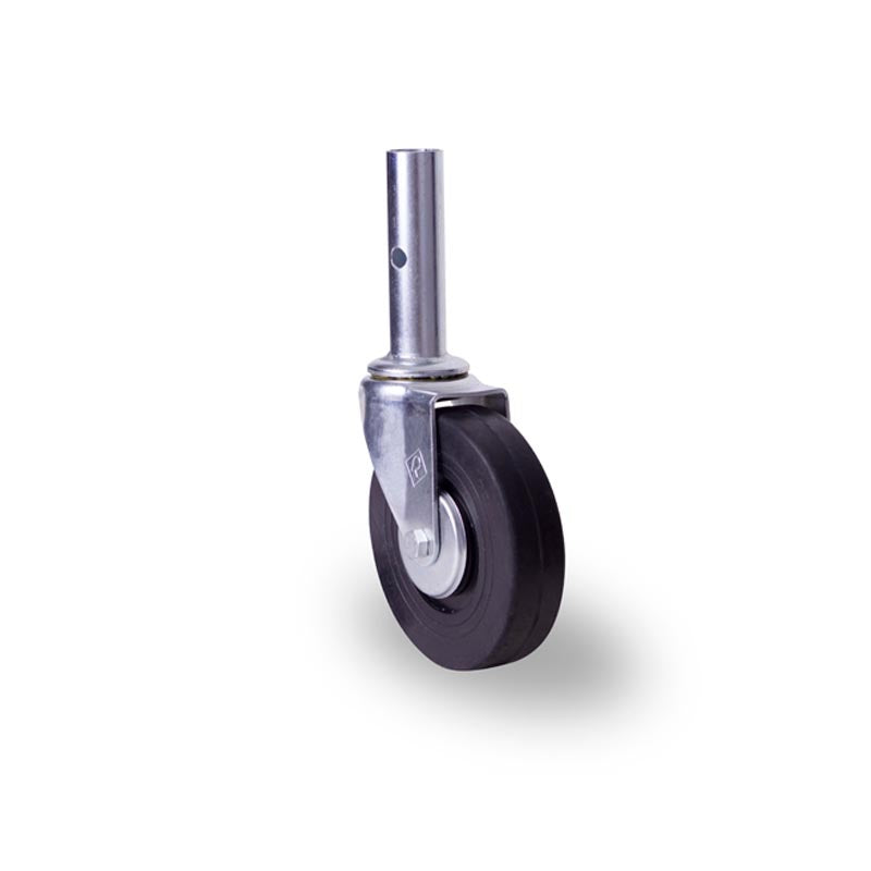 RODAJA ANDAMIO 6" HULE ESPIGA TUBO 1.32'' X 120mm, RDA DE HULE BALERO. HI1521GA 125kg