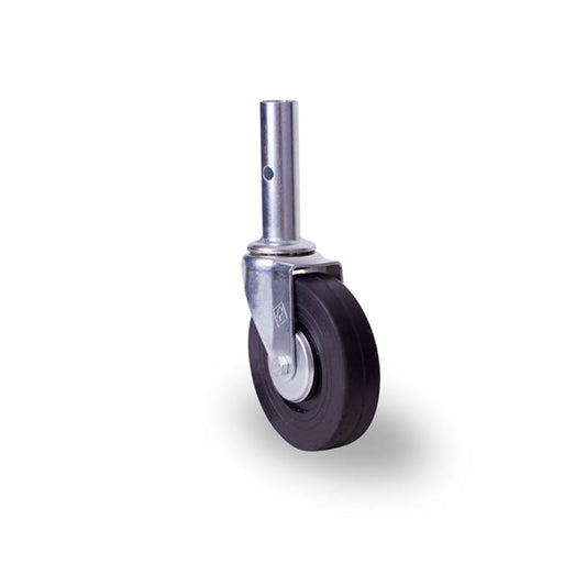 RODAJA ANDAMIO 6" HULE ESPIGA TUBO 1.32'' X 120mm, RDA DE HULE BALERO. HI1521GA 125kg