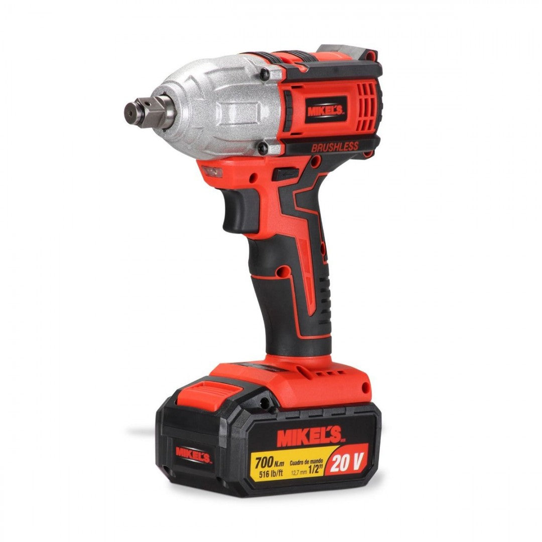 PISTOLA DE IMPACTO INALAMBRICA 1/2" (500NM) CON ESTUCHE Y CARGADOR MIKELS PI-500