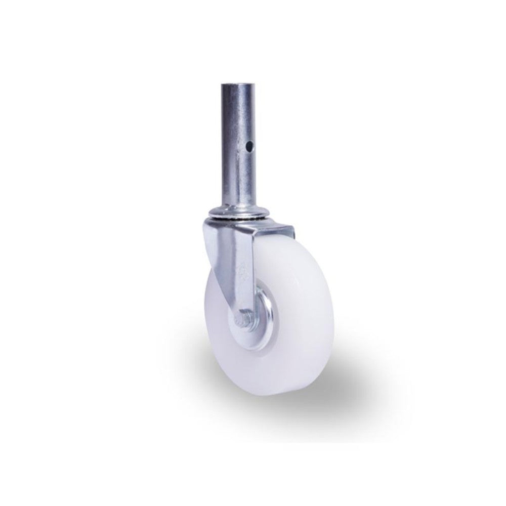 RODAJA ANDAMIO 6" POLIETILENO ESPIGA TUBO 1.32'' X 120mm BALERO HI1521POLG 150kg