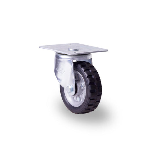 RODAJA INDUSTRIAL 6" HULE RIN DE ALUMINIO PLACA GIRA BALERO HI152PGRA 220kg