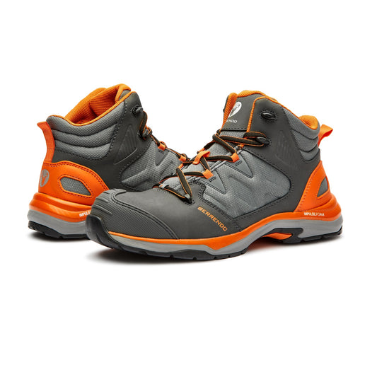 BOTA "SAFETY SPORT" TALLA #10  (GRIS / NARANJA) BERRENDO MOD. 7714