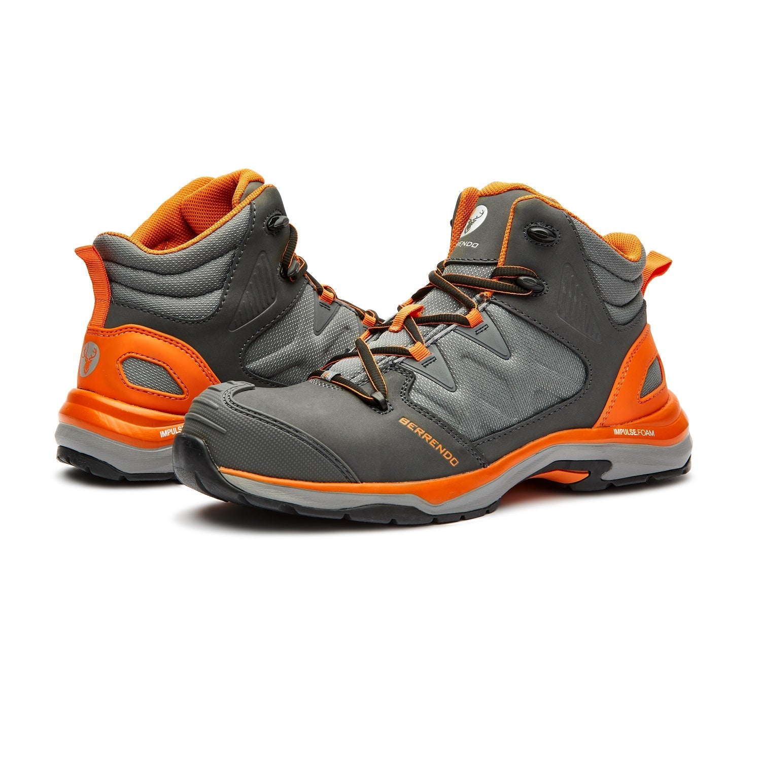 BOTA "SAFETY SPORT" TALLA #10  (GRIS / NARANJA) BERRENDO MOD. 7714