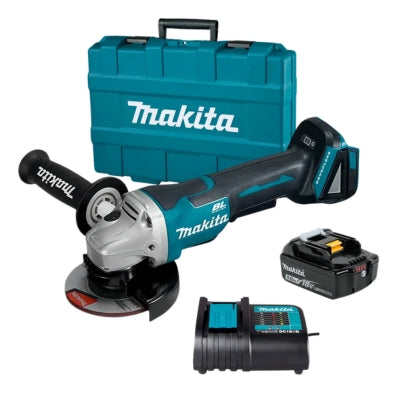 MINI ESMERILADORA 4-1/2" INALAMBRICA (2 BATERIAS Y CARGADOR) SIN CARBONES 18V MAKITA DGA456RFE