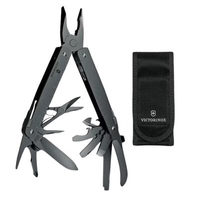 MULTIHERRAMIENTA (NEGRA) SWISSTOOL BLACK 26 USOS (CON FUNDA NEGRA NYLON) VICTORINOX 3.0326.M3N