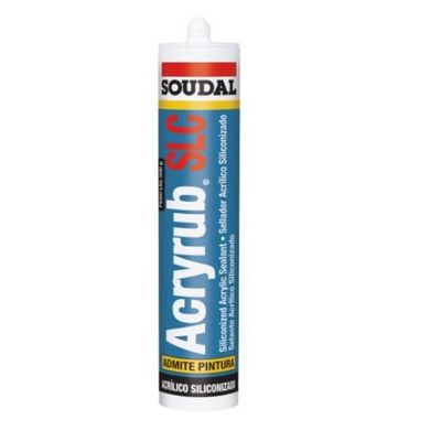 ACRYRUB SILICON SOUDAL BLANCO 300ML SILICONIZADO PINTABLE