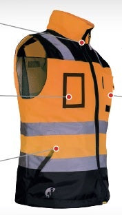 CHALECO EJECUTIVO VISIBILIY (NARANJA)/NEGRO (MEDIANO) JYRSA SR-1320ANNCRMD/ECO-1320ANNCRMD