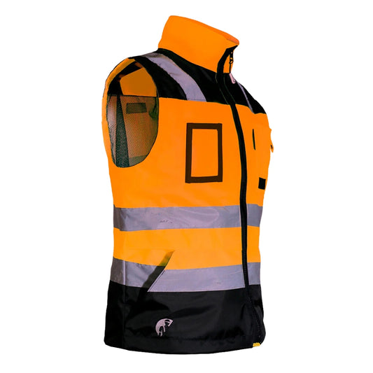CHALECO EJECUTIVO VISIBILITY (NARANJA)/NEGRO (GRANDE) JYRSA SR-1320ANNCRGD/ECO-1320ANNCRGD