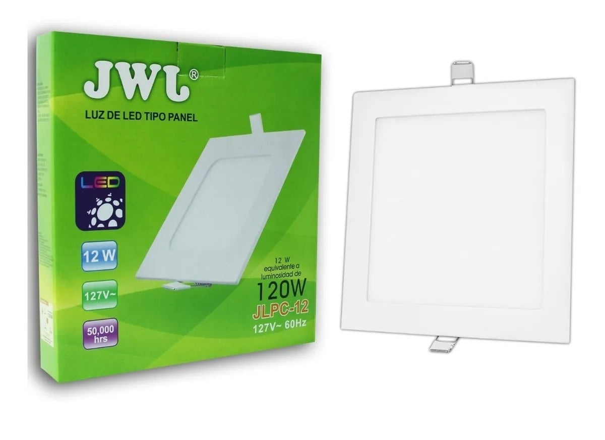 FOCO LED EMPOTRADO CUADRADO 12W X 17cm BLANCO JWJ JLPC12