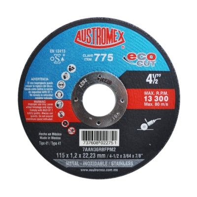DISCO CORTE METAL 4-1/2" x 3/64" x 7/8" AUSTROMEX ECO-CUT 775