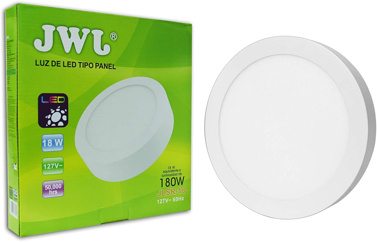 FOCO LED SOBREPONER REDONDO 18W X 22cm LUZ BLANCA JWJ JLSR-18B