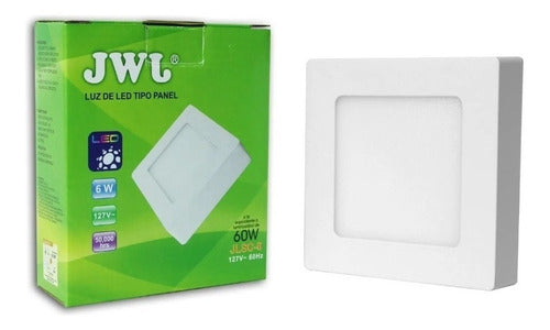 FOCO LED SOBREPONER CUADRADO 6W X 12cm LUZ BLANCA JWJ JLSC-6B