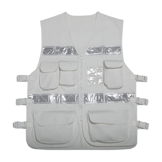 CHALECO VIAL TELA GABARDINA BLANCO 7 BOLSAS UNITALLA 1605JLS/BL-PP-UNI
