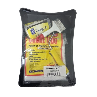 KIT CHAROLA R00310/PLASTICO P00513 / RODILLO R00104 Y BROCHA SERIE 500 3" A00686 PERFECT