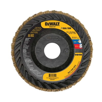 DISCO LAMINADO DE ZIRCONIA (METAL E INOXIDABLE) 4-1/2" (115MM) GRANO 80 DUAL-TRIM DEWALT DW8410T