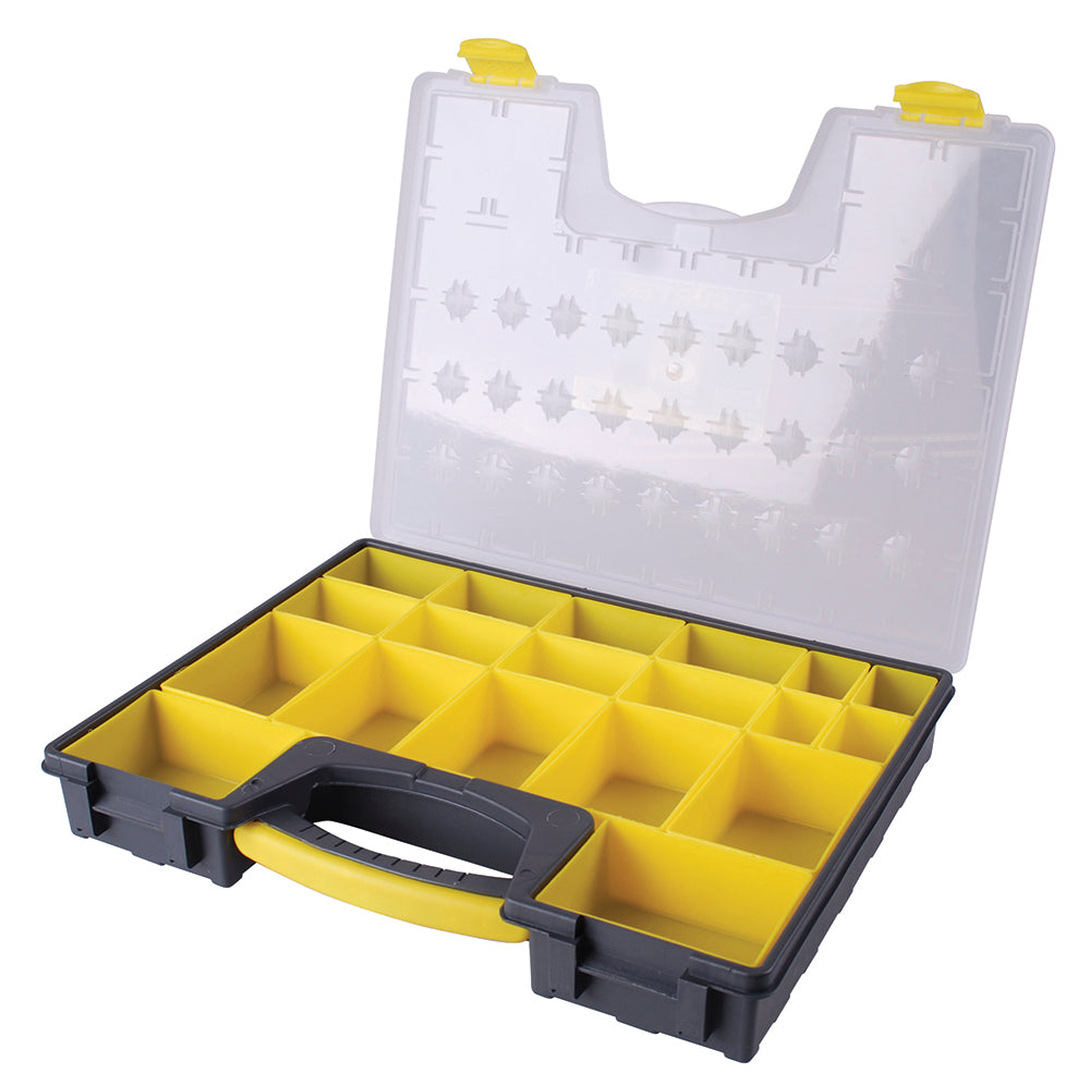 CAJA PORTAHERRAMIENTAS ORGANIZADORA PLAST. 16.5" (19 COMP) AMARILLA SURTEK 125011