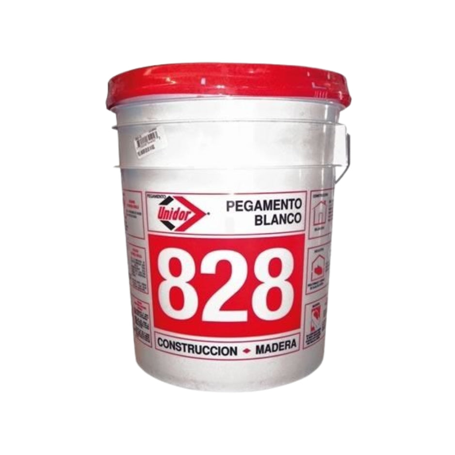 ADHESIVO BLANCO UNIDOR 828 CUBETA 18KGS.